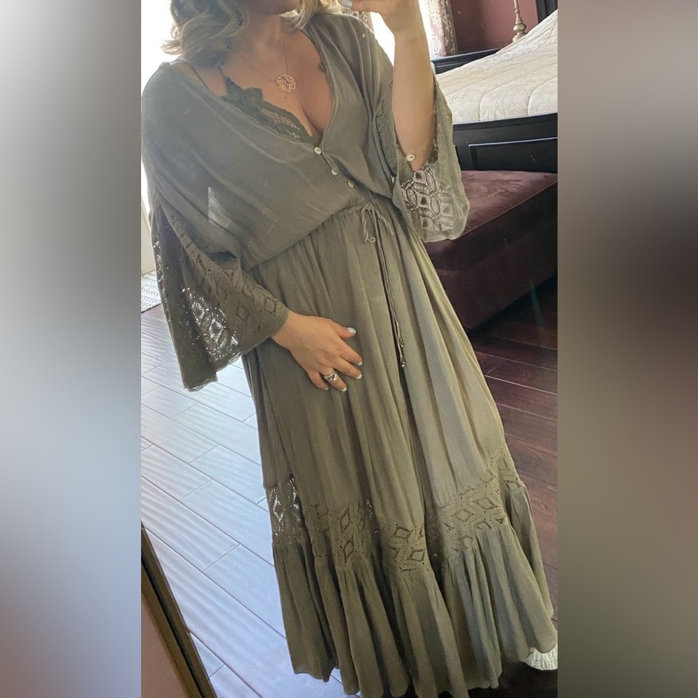 Elegant Olive Green Lace jumpsuit